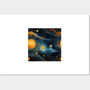 Van Gogh Starry Night Outer Space Pattern 15 Posters and Art